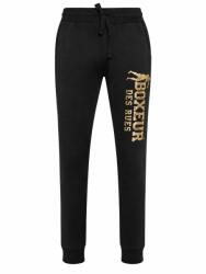 Boxeur des Rues Pantaloni de trening barbati Boxeur des Rues cu snur si mansete, Negru, Logo vertical auriu, Bumbac, Mărimea XXL