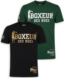 Boxeur des Rues Pachet 2 tricouri barbati Boxeur des Rues: Negru cu logo auriu + Verde inchis cu logo alb, Mărimea S