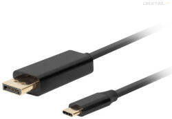Lanberg CA-CMDP-10CU-0005-BK DisplayPort 1.2 (M) - USB Type-C (M) UHD 4K CU fekete aranyozott DisplayPort kábel 0, 5m (CACMDP10CU0005B) - digital24