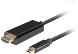 Lanberg CA-CMHD-10CU-0018-BK HDMI 2.0(M ) - USB Type-C(M) UHD 4K 60Hz fekete aranyozott HDMI kábel 1, 8m (CACMHD10CU0018B) - digital24