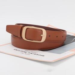 OBRO Curea Camel Eleganta pentru Femei - Ajustabila, din Piele Naturala, cu Catarama Metalica Aurie, 105 cm