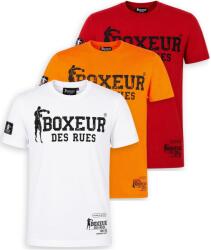 Boxeur des Rues Pachet 3 tricouri barbati Boxeur des Rues Slim Fit: Alb/negru + Portocaliu/negru + Rosu/negru, Mărimea M