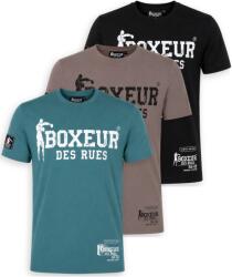 Boxeur des Rues Pachet 3 tricouri barbati Boxeur des Rues: Albastru ocean/alb + Gri taupe/negru + Negru/alb, Mărimea XXL