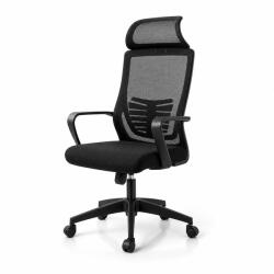 ROHS Scaun Ergonomic Reglabil pentru Birou si Gaming, Negru inchis, Tetiera 2D, Mecanism Syncron, Spatar Mesh pentru Confort Sporit (SC221)