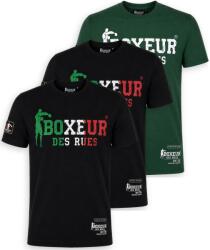 Boxeur des Rues Pachet 3 tricouri barbati Boxeur des Rues: 2 x Negru cu logo tricolor + Verde inchis cu logo alb, Mărimea S