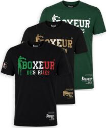 Boxeur des Rues Pachet 3 tricouri barbati Boxeur des Rues: Negru/tricolor + Negru/auriu + Verde inchis/alb, Mărimea M