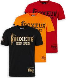 Boxeur des Rues Pachet 3 tricouri barbati Boxeur des Rues Slim Fit: Negru/auriu + Portocaliu/negru + Rosu/negru, Mărimea XS