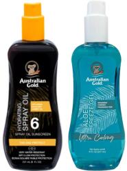 Australian Gold SPF 6 Napozó Spray Olaj + Aloe Freeze Gél Szett (2×237 ml) (070320241638)