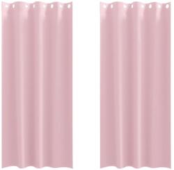 vidaXL Fekete Függöny Gyűrűkkel 2 pcs Babarózsaszín 225 x 140 cm 4107410 (4107410)