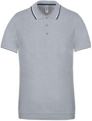 Kariban KA250 férfi galléros póló, rövid ujjú, melange szürke/sötétkék/fehér színben, 2XL méret (ka250oxg/nv/wh-2xl)