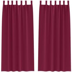 vidaXL Fekete Függöny Gyűrűkkel 2 pcs Bordó 260 x 140 cm Poliészter 4107577 (4107577)