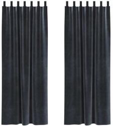 vidaXL Sötétítő függönyök 2 pcs Sötétszürke 140 x 260 cm Bársony 4107237 (4107237)