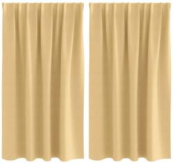 vidaXL Fekete Függöny Gyűrűkkel 2 pcs Bézs 140 x 140 cm Poliészter 4107423 (4107423)