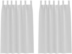 vidaXL Fekete Függöny Gyűrűkkel 2 pcs Halvány szürke 175 x 140 cm 4107569 (4107569)