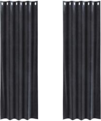 vidaXL Sötétítő függönyök 2 pcs Sötétszürke 140 x 245 cm Bársony 4107226 (4107226)