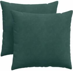 vidaXL Kanapé párnák 2 pcs Sötétzöld 45 x 45 cm Bársonyos szövet 42013930 (42013930)