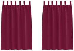 vidaXL Fekete Függöny Gyűrűkkel 2 pcs Bordó 175 x 140 cm Poliészter 4107574 (4107574)