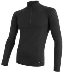 Sensor DF Merino Wool dl. r. zip férfi póló L / fekete