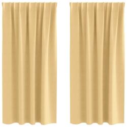 vidaXL Fekete Függöny Gyűrűkkel 2 pcs Bézs 175 x 140 cm Poliészter 4107424 (4107424)