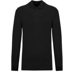 Kariban KA2027 férfi hosszú ujjú póló, organikus pamut 180 g/m2, piké anyag, egyenes szabás KA2027, Black, 3XL (ka2027bl-3xl)