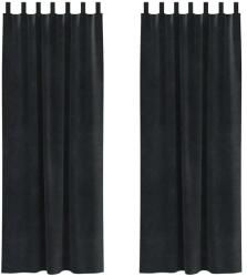 vidaXL Sötétítő függönyök 2 pcs Fekete 140 x 225 cm Bársony 4107175 (4107175)