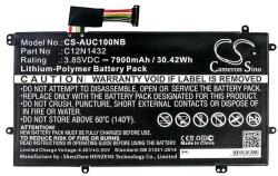 Cameron Sino li-polymer akkumulátor, 3.85v, 7900mAh, kompatibilis asus c12n1432 -vel (CS-AUC100NB)