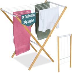 Relaxdays Suport de rufe pliabil Relaxdays, 8 stangi, bambusmetal, 6 m lungime (48612312)