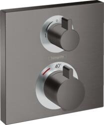 Hansgrohe Ecostat Square falsík alatti termosztát , 2 fogyasztóhoz szálcsiszolt fekete-króm (HG-15714340)