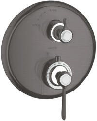 Hansgrohe Montreux falsík alatti termosztátos csaptelep elzárószeleppel 16801 000 (16801000), szálcsiszolt fekete króm 16801340 (16801340)
