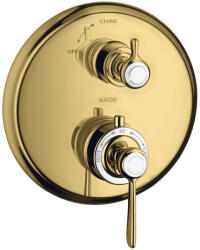Hansgrohe Montreux falsík alatti termosztátos csaptelep elzárószeleppel 16801 000 (16801000), polírozott arany 16801990 (16801990)
