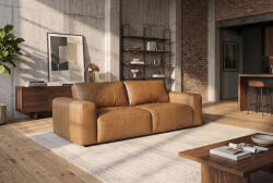 Maddison Modern 3 személyes kanapé Maddison 242 cm konyakbarna bőr
