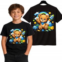 StukanDesign Gyerek Póló Unisex Fekete Aranyos Plüss Mackó [2XS] 104cm