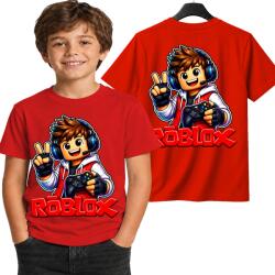 StukanDesign Gyerek Póló Unisex Piros Játék Roblox Logo Gamer Játékos [2XS] 104cm