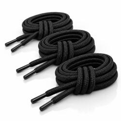 WARAGOD Warstrap Round șireturi pentru pantofi set 3 perechi, negre