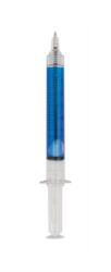  Golyóstoll nyomógombos műanyag kék test, Vaccine, írásszín kék 50db/doboz - papirx
