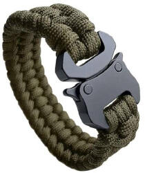 WARAGOD Brățară Paracord Avär cu cataramă metalică, verde (WAR0073002)
