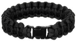WARAGOD brățară paracord cu clip din plastic Corna, neagră (WAR0073006)