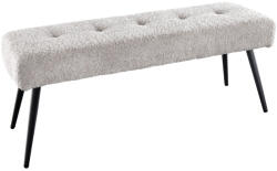 Invicta interior Banca BOUTIQUE 100 cm, aspect capitonat cu nasturi, tesatura boucle, culoare sampanie-greige, cu picioare din metal negru (44246)