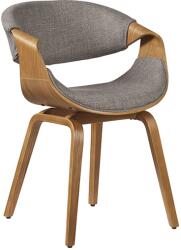 Invicta Scaun ORGANIC cu cotiere, forma curbata, furnir de frasin, tesatura texturata, gri (48519)