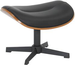 Invicta Scaun VOGUE 50 cm, rotativ la 360 , finisaj furnir de nuc, piele artificiala neagra (48799)