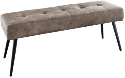 Invicta interior Banca BOUTIQUE 100 cm, aspect capitonat cu nasturi, microfibra de culoare gri-maro, cu picioare din metal negru (44244)