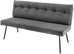Invicta interior Banca BIG GEORGE 160 cm cu miez cu arcuri, tapitata cu catifea tesuta plat, culoare antracit (44012)