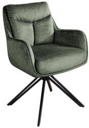 Invicta Set doua scaune pivotant PROMETHEUS, rotativ la 180 , cu cotiere, din velur Vogue, verde muschi (48761)