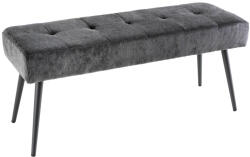 Invicta interior Banca BOUTIQUE 100 cm, aspect capitonat cu nasturi, din cordon gri inchis, cu picioare metalice negre (43316)