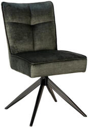 Invicta Scaun pivotant LUGANO 360 cu revenire automata, capacitate de incarcare de 150 kg, miez cu arc, velur, verde muschi, negru (49070)