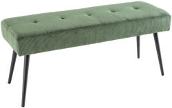Invicta interior Banca BOUTIQUE 100 cm, aspect capitonat cu nasturi, din cordon verde, cu picioare din metal negru (43318)