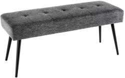 Invicta interior Banca BOUTIQUE 100 cm, cu aspect capitonat, tesatura texturata gri, cu picioare metalice negre (43315)