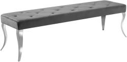 Invicta interior Banca MODERN BAROCK 170 cm cu picioare argintii, catifea gri (47496)