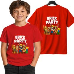 StukanDesign Gyerek Póló Unisex Piros Játék Roblox Brick Party Noob [XL] 164cm