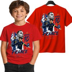 StukanDesign Gyerek Póló Unisex Piros Franciaország Kylian Mbappe [M] 140 cm